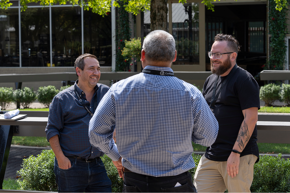 John Cerone with his fellow Confluence Lexington 2024 speakers Robert Otani and Kenton Grant
